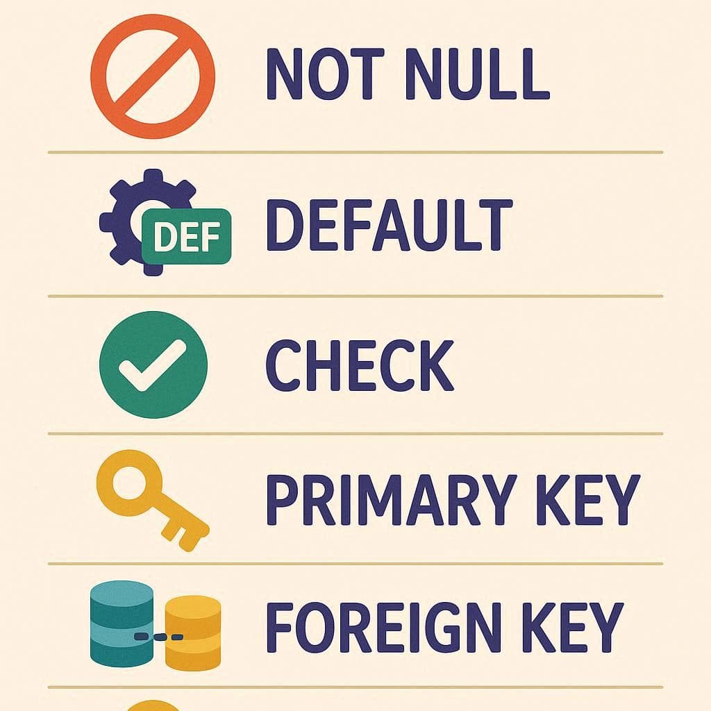 Constraint ها در SQL چیستند و چه کاربردی دارند؟ (CHECK, DEFAULT, NOT NULL)